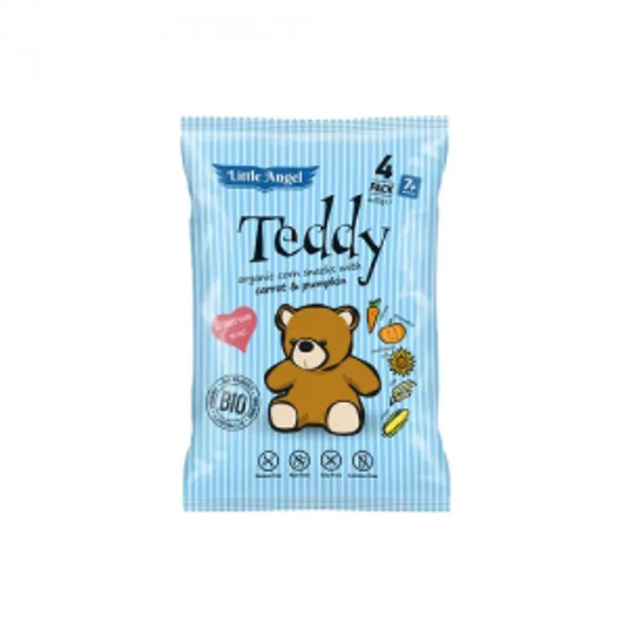 Little Angel Snack kukuřičný Teddy mrkev a dýně Bio 30g